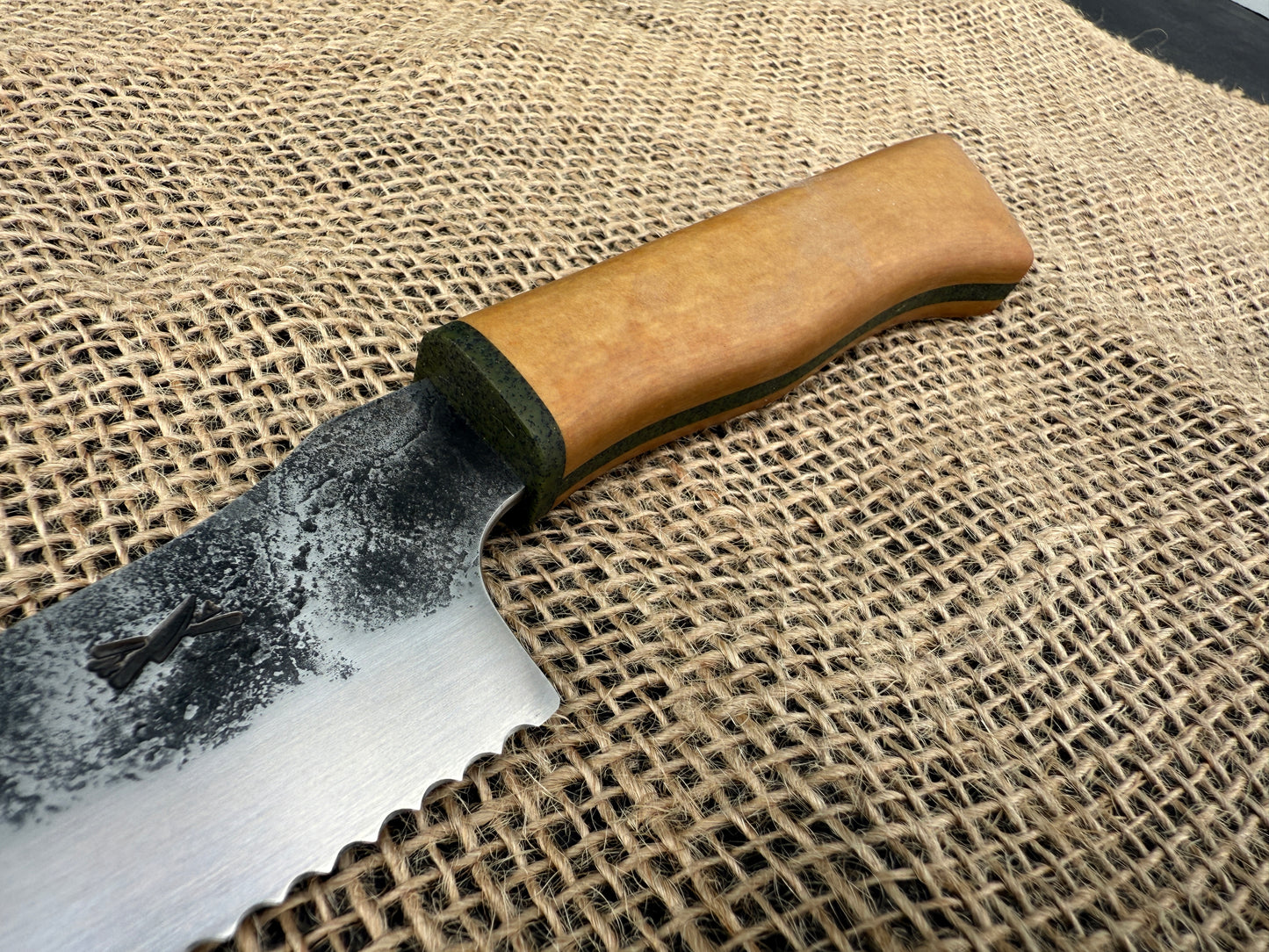 Offset Stainless Bread Knife in Richlite