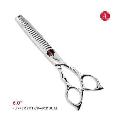 Above Flipper 21TT No-Line (Dual Tooth) Blending Shears