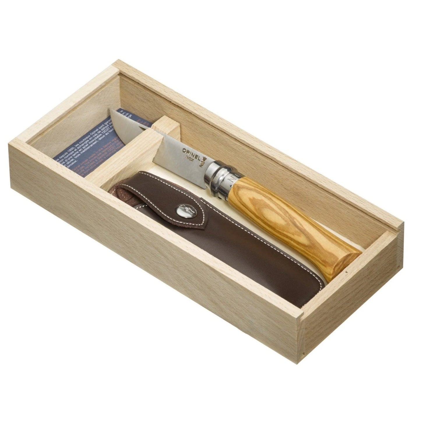 No.08 Olive Wood Folding Knife with Sheath