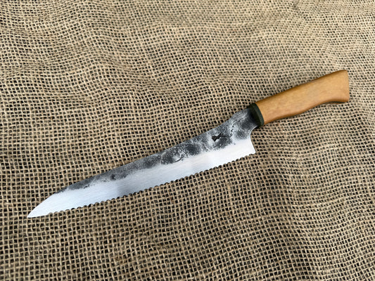 Offset Stainless Bread Knife in Richlite