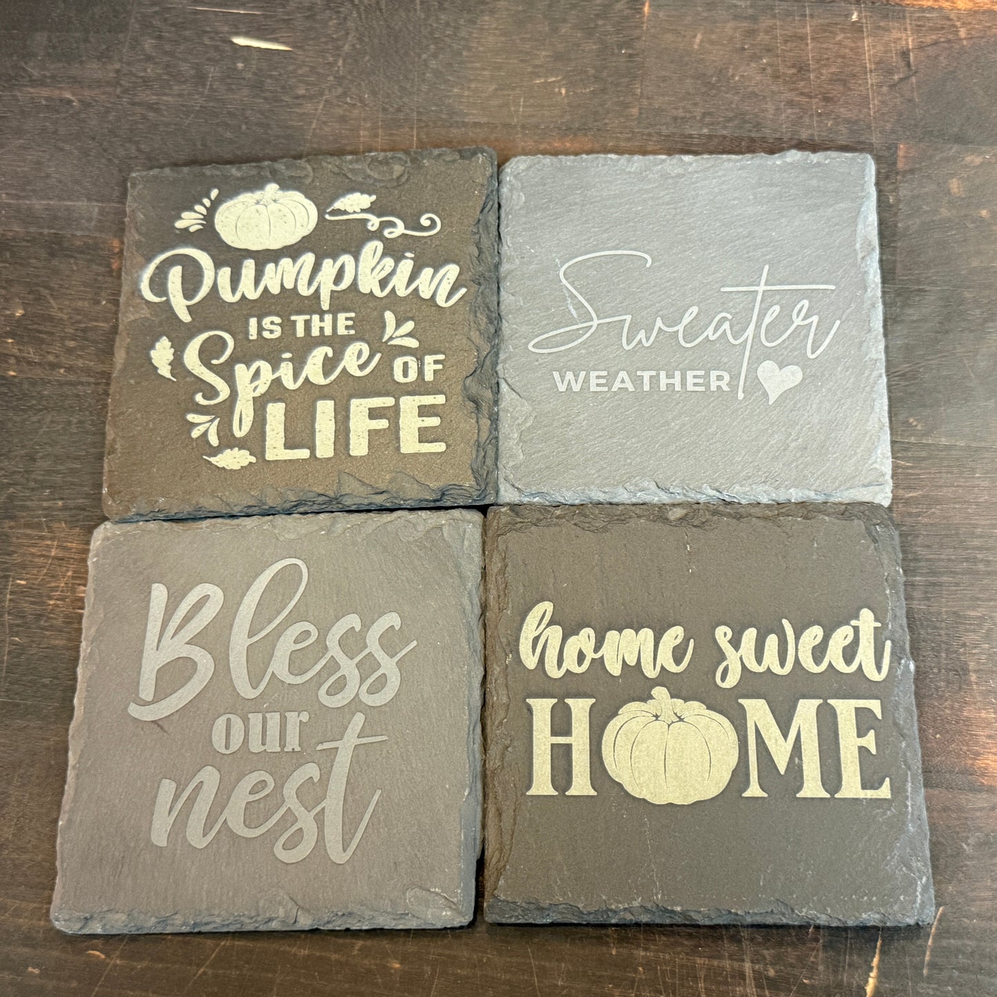 Etched Coasters - Autumn