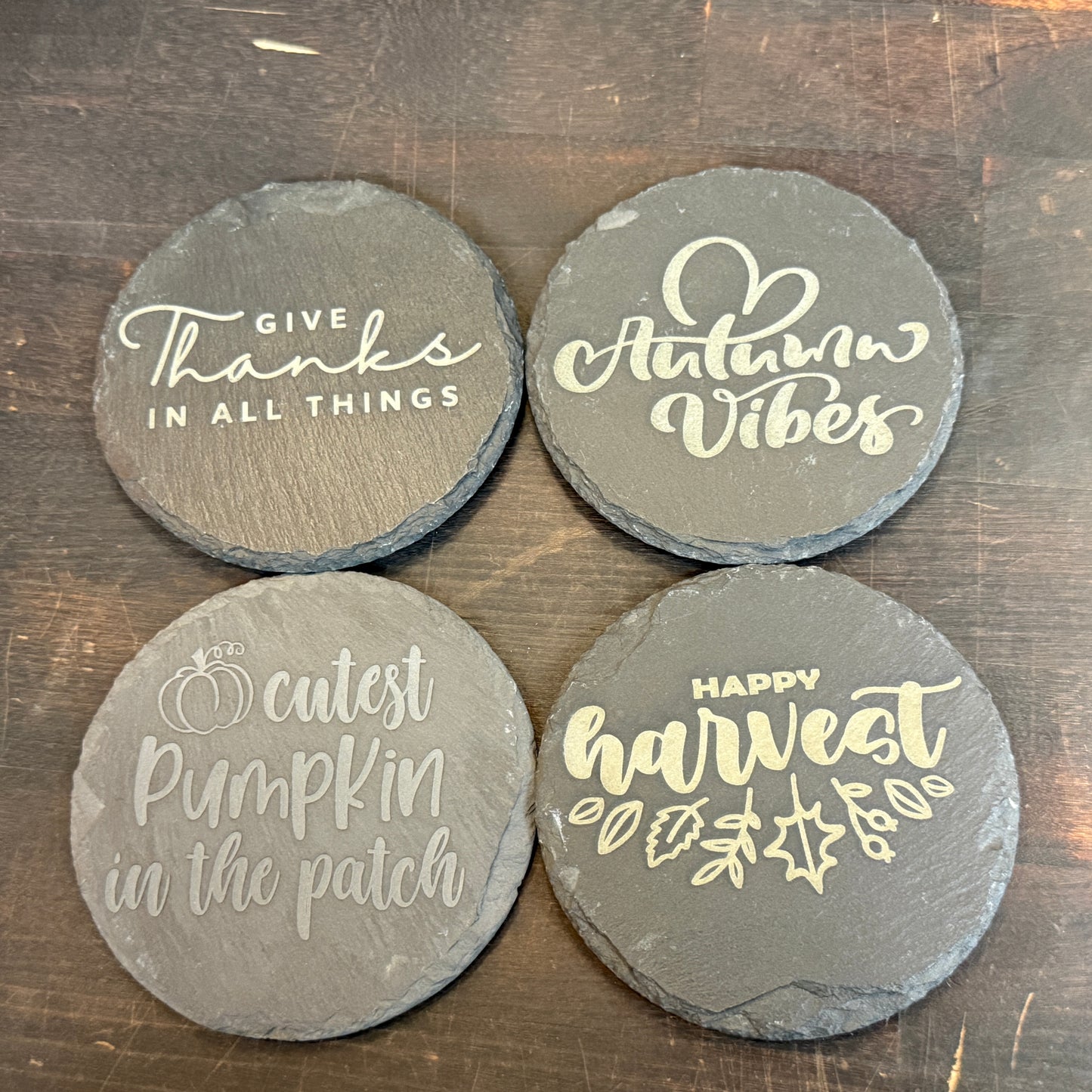 Etched Coasters - Autumn