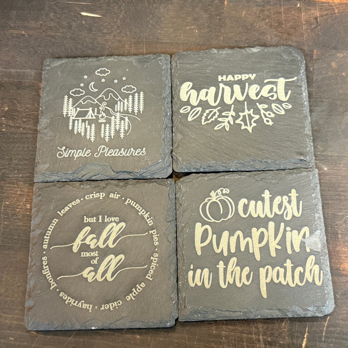 Etched Coasters - Autumn