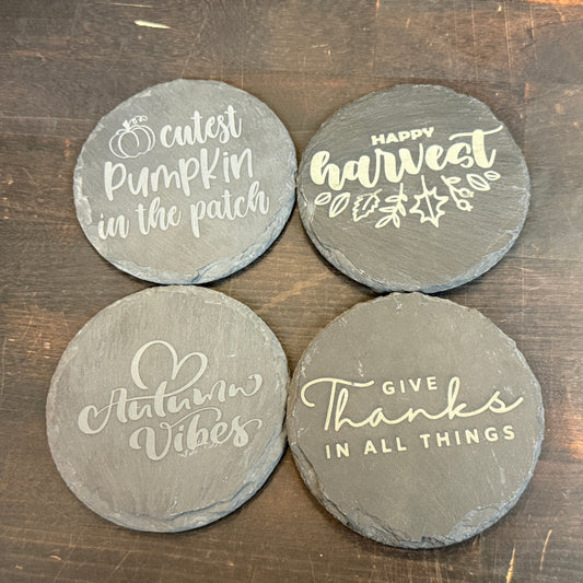 Etched Coasters - Autumn